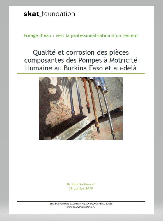 Book Cover: Qualité et corrosion des pièces composantes des Pompes à Motricité Humaine au Burkina Faso et au-delà