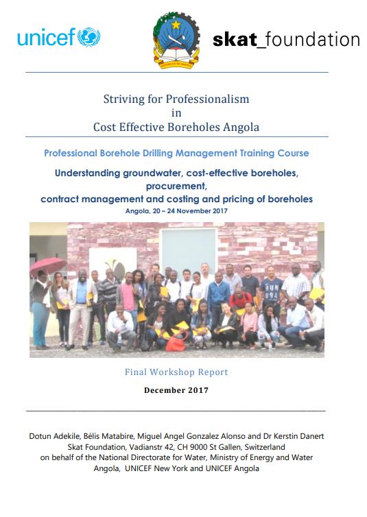 Book Cover: Striving for Professionalism in Cost Effective Boreholes Angola