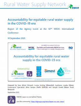 Book Cover: Accountability for equitable rural water supply in the COVID-19 era