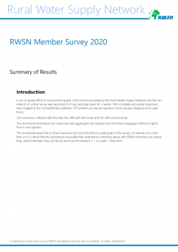 Book Cover: RWSN member survey 2020